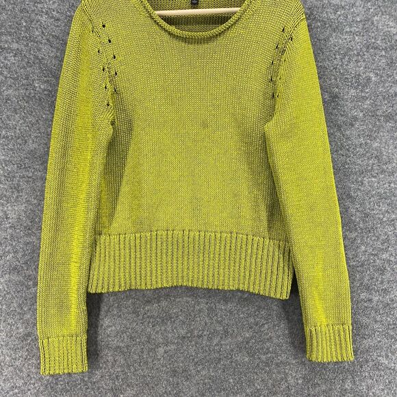 Banana Republic Sweater Pullover Women L Large Green Knit Long Sleeve Crew Neck - Picture 4 of 10